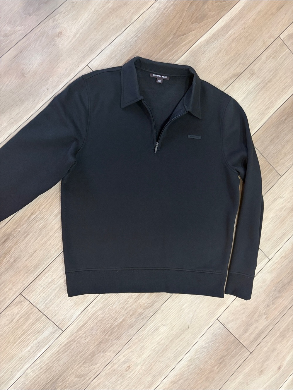 Michael Kors Men's Black Zip Polo Sweater-brand new, tag removed